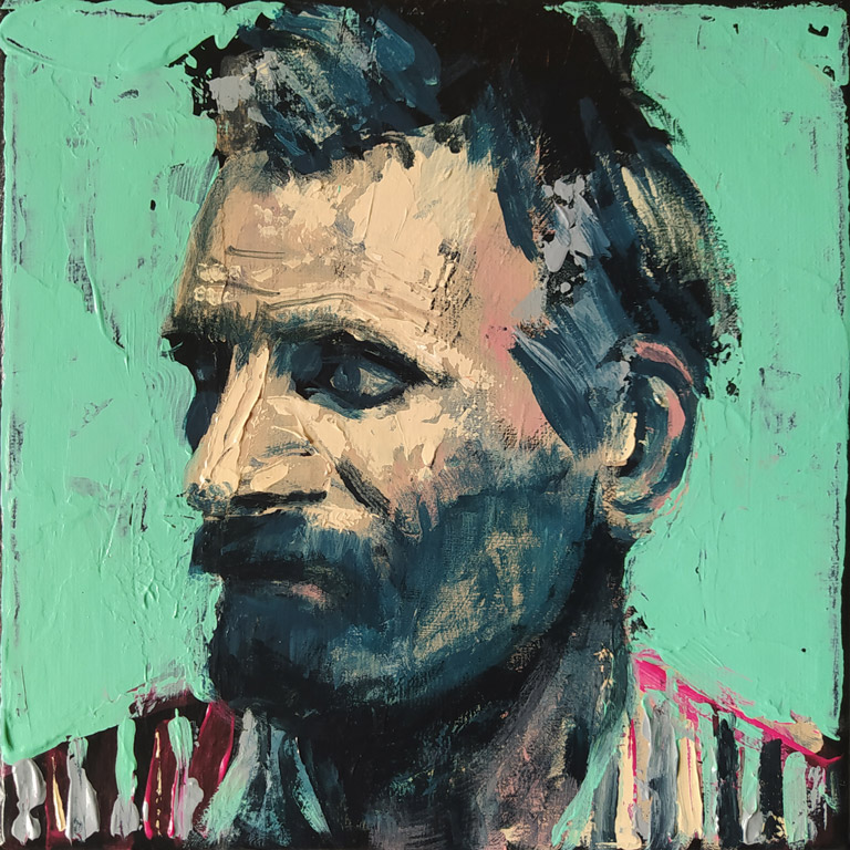 Portrait à la Chemise Rayée (20 x 20 cm) - 08/2020